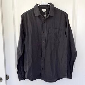 NWT Pact Organic Cotton Button Down Long Sleeve Shirt Gray Small
